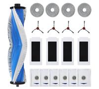 Ensemble d'accessoires 19 pièces pour ECOVACS T30 Omni/ T30 PRO Omni,1 brosse principale en caoutchouc,4 filtres,4 brosses latérales,4 essuie-glaces,6 sacs à poussière pour ECOVACS DEEBOT T30 PRO OMNI