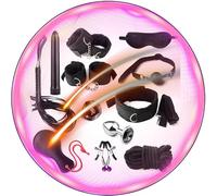 Ensemble D'Accessoires Amusants De 12 PièCes Avec Des PièCes En Nylon RéGlables Pour Une Nouvelle ExpéRience Interactive AgréAble - Q (Noir)