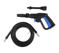 Ensemble d'accessoires confortables pour lavage à haute pression - Rondelle noire pour tige d'extension - Buse réglable - Poignée de pulvérisation de nettoyage de jardin - Poignée avec dessus de