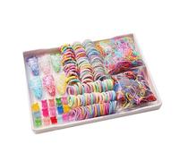 Ensemble d'accessoires cravates pour cheveux : bandes élastiques tressées, élastiques colorés, jolis outils de coiffure | Plusieurs scènes pour filles, fête d'anniversaire, collection cadeaux