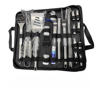 Ensemble d'accessoires de barbecue - Accessoires de barbecue en acier inoxydable pour barbecue extérieur avec étui noir - Cadeaux de barbecue durables pour homme et papa - Kit d'outils de barbecue (30