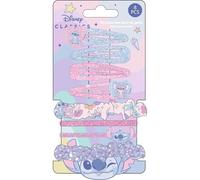 Ensemble d'accessoires de beauté Stitch Disney | Pinces, jarretières et chouchous dans des tons pastel | Kit d'accessoires à cheveux pour enfants avec personnage classique Disney