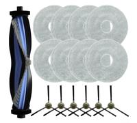 Ensemble d'accessoires de brosse principale et brosse latérale pour aspirateur robot Lefant pour M3, comprend 8 serpillères lavables en microfibre avec construction en plastique nylon, pièces de