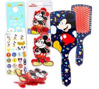 Ensemble d'accessoires de cheveux Mickey Mouse pour enfants - Ensemble avec brosse démêlante, pince à griffe, autocollants, plus | Accessoires de cheveux Mickey Mouse pour filles