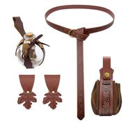 Ensemble d'accessoires de cosplay médiéval pour homme et femme - Bouteille de potion - Ceinture - Pochettes en cuir synthétique - Jupe de randonnée - Sac de cosplay médiéval - Jupe de bouteille de