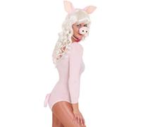 Ensemble d'accessoires de costume de cochon composé d'un serre-tête, nez et queue pour adulte, carnaval, Rose, taille unique