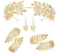 Ensemble d'accessoires de costume de déesses grecques toga romaine, bandeau, manchettes, boucles d'oreilles, collier