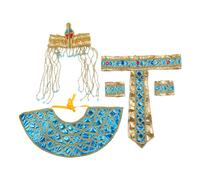 Ensemble d'accessoires de costume égyptien pharaon : coiffe, collier, bracelets pour Halloween, jeu de rôle, cosplay, chapeau, accessoire pharaon