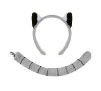 Ensemble d'accessoires de costume lémurien - Bandeau et queue d'animaux | Matériaux en peluche et fer, queue douce de 43 cm de long, jupe de performance en option incluse, accessoires de costume
