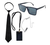 Ensemble d'accessoires de garde de sécurité pour Halloween, cosplay, service secret, oreille, cravate, permis de travail, agent secret, cosplay