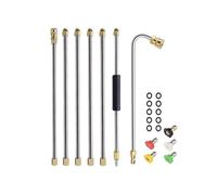 Ensemble d'accessoires de nettoyeur haute pression robuste avec lances incurvées et 5 buses de pulvérisation, baguette incurvée multi-angle pour nettoyer les angles morts
