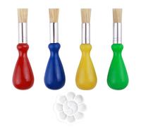 Ensemble d'accessoires de peinture pour enfants, 4 pinceaux et 1 set d'outils pour palette, les pinceaux pour tout-petits apportent aux enfants le plaisir de la création et de la peinture.