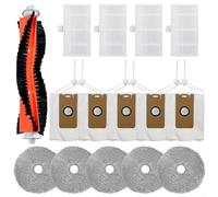 Ensemble d'accessoires de rechange pour aspirateur robot pour Ultenic MC1 comprenant 1 brosse principale, 6 brosses latérales, 4 filtres, 5 serpillères, 5 sacs à poussière