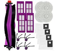 Ensemble d'accessoires de rechange pour Eureka J15 Max Ultra avec brosse latérale principale, filtre, chiffon de nettoyage et sac à poussière compatible avec aspirateur robot à vidange automatique (A)