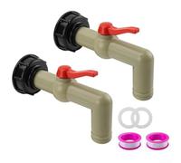 Ensemble d'accessoires de robinet en plastique pour réservoirs d'eau de pluie de 1000 L avec 2 composants, y compris les connecteurs essentiels, les joints, les couvercles et les rubans adhésifs