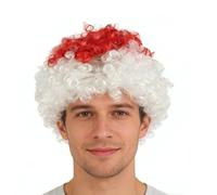 Ensemble d'accessoires de rugby écossais pour adultes, perruque afro d'Angleterre, perruque afro pour hommes, femmes, supporters d'équipe de rugby (Blanc B)