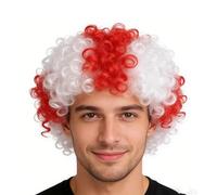 Ensemble d'accessoires de rugby écossais pour adultes, perruque afro d'Angleterre, perruque afro pour hommes, femmes, supporters d'équipe de rugby - Ensemble d'accessoires de déguisement (blanc C)