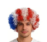 Ensemble d'accessoires de rugby écossais pour adultes, perruque afro d'Angleterre, perruque afro pour hommes, femmes, supporters d'équipe de rugby (rouge B)