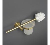 Ensemble d'accessoires de salle bain luxe en or avec finition acier inoxydable, comprend un porte-serviettes mural, du papier toilette, des distributeurs savon plus anciens(Toilet Brush Holder)