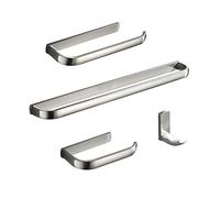 Ensemble d'accessoires de Salle de Bain 4 pièces en Nickel brossé, Porte-Papier Toilette Mural, Crochet pour Serviette, Porte-Serviettes pour Douche et Cuisine
