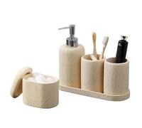 Ensemble d'accessoires de Salle de Bain 5 pièces Moderne avec gobelet, Brosse à Dents et Support de Dentifrice, Distributeur de Savon