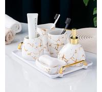 Ensemble d'Accessoires de Salle de Bain 6 Pièces en Céramique Vendos85