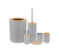 Ensemble d'accessoires de Salle de Bain (6 pièces) Gris