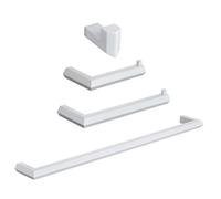 Ensemble d'accessoires de salle de bain blanc de qualité supérieure - Barre porte-serviettes murale porte-serviettes porte-serviettes et crochet pour peignoir pour décoration d'intérieur élégante