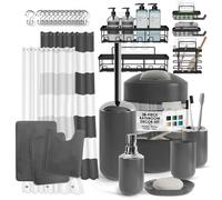 Ensemble d'accessoires de salle de bain Clara Clark - Ensemble de salle de bain 28 pi ces avec panier de douche d'angle adh sif Ensembles de sall