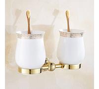 Ensemble d'accessoires de Salle de Bain de Luxe en Argent et Cristal, Ensemble de matériel de Salle de Bain en Laiton Poli doré, Support Mural pour Panier de Salle de Bain, Double Porte-gobelet