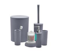 Ensemble d'accessoires de salle de bain - Distributeur de savon de salle de bain - Ensemble poubelle, comptoir, économie d'espace - Produits de bain pour toilettes, voyages, vacances, hôtel, voyage