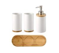 Ensemble d'accessoires de salle de bain, Distributeur de savon tendance 3 pièces, porte-brosse à dents, gobelet, produit de salle de bain ménager(2cup-1bottle)