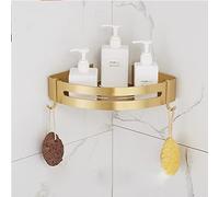 Ensemble d'accessoires de salle de bain dorés comprenant une étagère, un porte-serviettes, un porte-papier, un porte-brosse de toilette et une étagère d'angle pour une expérience de salle de bain