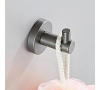 Ensemble d'accessoires de salle de bain élégants - Porte-serviettes gris en laiton pour brosse de toilette, étagère pour serviettes en papier, porte-savon, crochets muraux et porte-sèche-cheveux pour