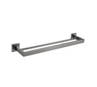 Ensemble d'accessoires de salle de bain en acier inoxydable brossé gris de 60 cm avec porte-papier toilette et crochet pour serviette, finition métallique durable et élégante pour salles de bains