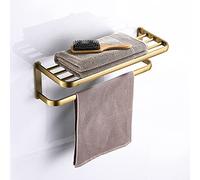 Ensemble d'accessoires de salle de bain en bronze Antique Double étagère porte-serviettes Porte-brosse de toilette Porte-papier WC Porte-serviette Crochet Porte-gobelet en céramique, porte-serviettes