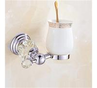 Ensemble d'accessoires de Salle de Bain en Cristal argenté Ensemble de matériel de Bain en Laiton Poli chromé Produits de Salle de Bain montés au Mur, Porte-gobelet