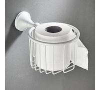 Ensemble d'accessoires de salle de bain en laiton - Porte-savon de douche, porte-sèche-cheveux, barre porte-serviette, crochet pour peignoir, porte-brosse de toilette, porte-gobelet - Finition blanche