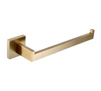 Ensemble d'accessoires de Salle de Bain en métal brossé doré : Porte-Brosse WC, Porte-Papier Toilette, Barre Porte-Serviettes, Crochet de Suspension, Porte-Savon, Anneau Porte-Serviettes
