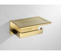 Ensemble d'accessoires de salle de bain en or brossé - Porte-rouleau de papier toilette - Barre porte-serviettes - Porte-savon - Brosse de toilette élégante - Décoration de salle de bain - Qualité