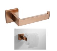 Ensemble d'accessoires de salle de bain en or rose brossé - Porte-papier toilette, barre porte-serviette et crochet pour peignoir - 2 pièces de décoration de luxe avec porte-serviettes de 50 cm