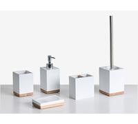 Ensemble d'Accessoires de Salle de Bain en Polyrésine 5 Pièces Distributeur