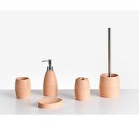 Ensemble d'Accessoires de Salle de Bain en Polyrésine 5 Pièces Distributeur