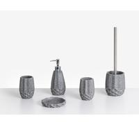 Ensemble d'Accessoires de Salle de Bain en Polyrésine 5 Pièces Distributeur