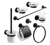 ENSEMBLE D'ACCESSOIRES DE SALLE DE BAIN FINITION NOIR MAT NECESSARY