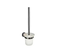 Ensemble d'accessoires de Salle de Bain Gris moleté en Acier Inoxydable : Porte-Rouleau Mural Rond, Barre d'appui, Porte-Papier Toilette, Crochet pour Peignoir et Serviette, Brosse de Toilette