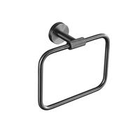 Ensemble d'accessoires de Salle de Bain Gris moleté, Porte-Rouleau Mural Rond en Acier Inoxydable, Barre d'appui, Porte-Papier Toilette, Crochet pour Peignoir et Serviette, Anneau Porte-Serviettes B