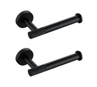 Ensemble d'accessoires de salle de bain moderne en laiton noir - Porte-serviettes - Porte-papier toilette - Étagère simple - Crochets pour brosse de toilette - 2 supports de papier - Installation