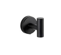 Ensemble d'accessoires de Salle de Bain Noirs, Porte-Serviettes Mural en Acier Inoxydable, Anneau, Porte-Papier Toilette, kit de Crochets, patère Noire