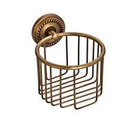 Ensemble d'accessoires de salle de bain vintage en laiton - Porte-brosse de toilette, panier à mouchoirs et porte-serviettes - Décoration élégante pour salles de bains élégantes